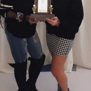 Plaid free people bodycon skirt